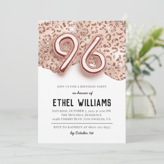 96e verjaardag van de uitnodiging (Staand voorkant)