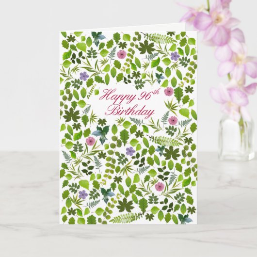 96e verjaardag Verspreide bladeren Kaart (Orchidee)