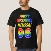 96e verjaardag — Vet, Plezier, Regenboog 96, Aange T-shirt (Voorkant)