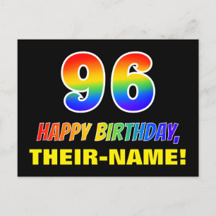 96e verjaardag: Vet, Vun, Eenvoudig, Regenboog 96 Briefkaart