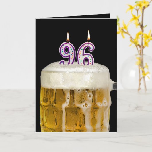 96e verjaardag zwarte bier kaart (Gele Bloem)