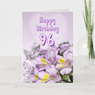 96e Verjaardagskaart met alstromeria leliebloemen Kaart