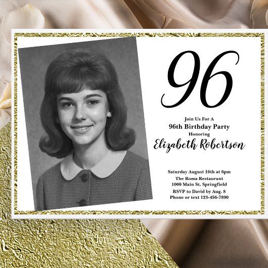 96ste aangepaste foto wit en goud kaart