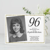 96ste aangepaste foto wit en goud kaart (Staand voorkant)