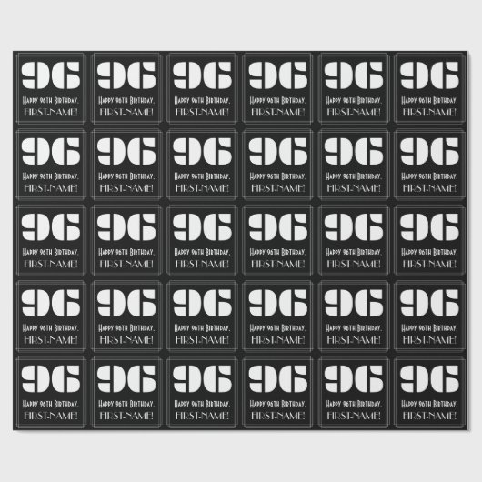 96ste verjaardag: Art Deco Geïnspireerde look "96" Cadeaupapier (Vlak)