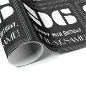 96ste verjaardag: Art Deco Geïnspireerde look "96" Cadeaupapier (Rol Hoek)