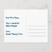 96ste verjaardag: Fun Hearts-patroon, Regenboog 96 Briefkaart (Achterkant)