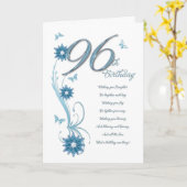 96ste verjaardag in wintertaling met bloemen en kaart (Gele Bloem)