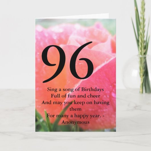 96ste verjaardag kaart (Voorkant)