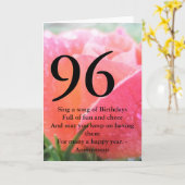 96ste verjaardag kaart (Gele Bloem)
