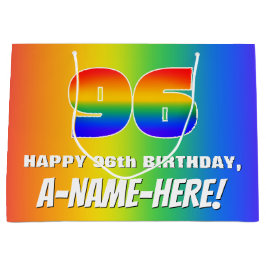 96ste Verjaardag: Kleurrijk, Leuke Regenboog Patro Groot Cadeauzakje
