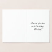 96th Birthday: Elegant, Ornate Script; Custom Name Folie Kaarten (Binnen)