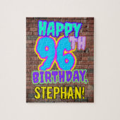 96th Birthday ~ Fun, Urban Graffiti geïnspireerd l Legpuzzel (Verticaal)