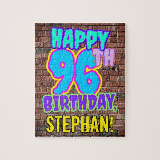 96th Birthday ~ Fun, Urban Graffiti geïnspireerd l Legpuzzel (Verticaal)