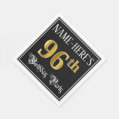 96th Birthday Party — Fancy script, Faux Gold look Servet (Hoek)