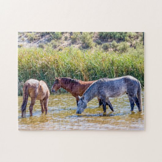 9715 - Wilde Mustangs in de rivier Legpuzzel (Horizontaal)