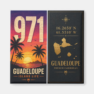971 Guadeloupe Zonsondergang Eiland Leven Magneet