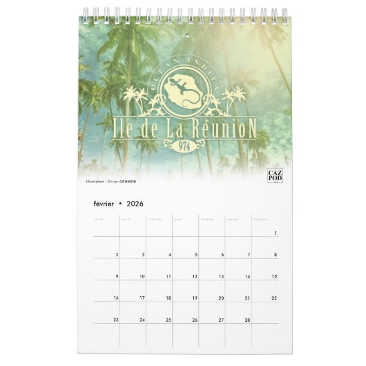 974 Ile de la Réunion Kalender (Feb 2026)