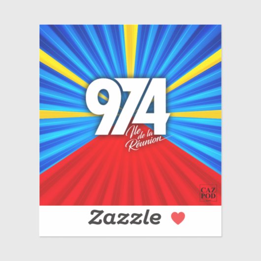 974 Ile de la Reunion Signature Maveli R zoom1 Sticker (Vel)