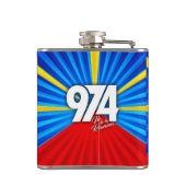 974 Ile de la Réunion - Vlag van Réunion Heupfles (Achterkant)