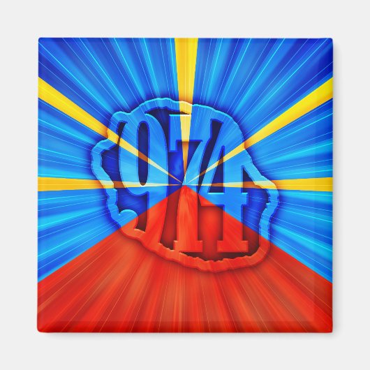 974 Ile de la Réunion - Vlag van Réunion Magneet (Voorkant)