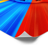 974 Ile de la Réunion - Vlag van Réunion Poster (Hoek)