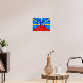 974 Ile de la Réunion - Vlag van Réunion Poster