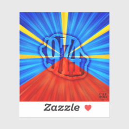 974 Ile de la Réunion - Vlag van Réunion Sticker