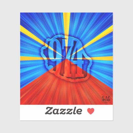 974 Ile de la Réunion - Vlag van Réunion Sticker (Vel)