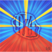 974 Ile de la Réunion - Vlag van Réunion Sticker (Voorkant)