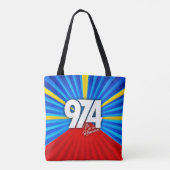 974 Ile de la Réunion - Vlag van Réunion Tote Bag (Achterkant)