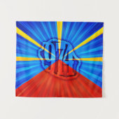 974 Ile de la Réunion - Vlag van Réunion Wandkleed (Voorkant (horizontaal))