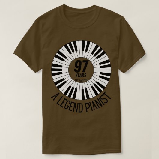 97 jaar als geweldige pianist (3) t-shirt (Design voorkant)