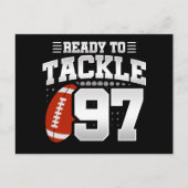 97 Jaar Oude Tackle Voetbal Feestje 97ste Verjaard Briefkaart (Voorkant)