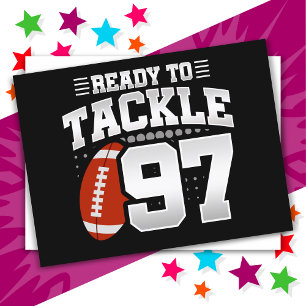 97 Jaar Oude Tackle Voetbal Feestje 97ste Verjaard Briefkaart