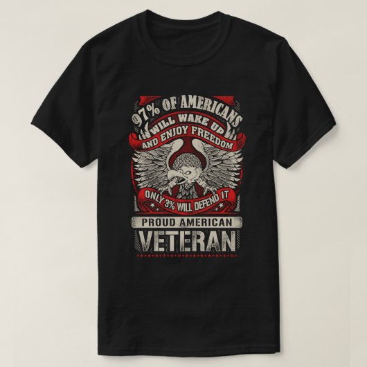 97% of americans will wake up and enjoy freedom ve t-shirt (Design voorkant)