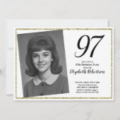 97e Aangepaste foto wit en goud Kaart (Voorkant)