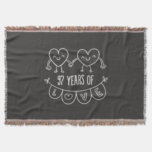 97e Jubileum Gift Chalk Hearts Deken (Voorkant)