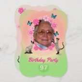 97e uitnodiging van de Birthday Party (Voorkant / Achterkant)