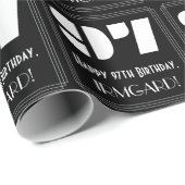 97e verjaardag: Art Deco Geïnspireerde look "97" e Cadeaupapier (Rol Hoek)
