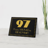 97e verjaardag: Art Deco Geïnspireerde look "97" e Kaart (Voorkant)
