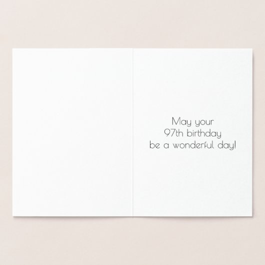 97e verjaardag - Art Deco Geïnspireerde look "97"  Folie Kaarten (Binnen)