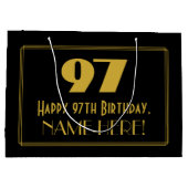 97e verjaardag — Art Deco Geïnspireerde look "97"  Groot Cadeauzakje (Achterkant)