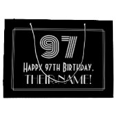 97e verjaardag — Art Deco Geïnspireerde look "97"  Groot Cadeauzakje (Achterkant)