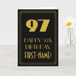 97e verjaardag - Art Deco Geïnspireerde look "97"  Kaart