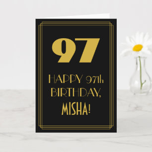 97e verjaardag ~ Art Deco Geïnspireerde look "97"  Kaart