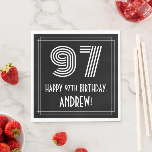 97e verjaardag: Art Deco Geïnspireerde look "97" + Servet (Insitu)