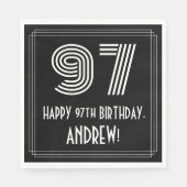 97e verjaardag: Art Deco Geïnspireerde look "97" + Servet (Voorkant)
