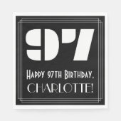 97e verjaardag: Art Deco Geïnspireerde look "97" + Servet (Voorkant)