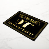 97e verjaardag: Art Deco Kijk "97", met naam Folie Uitnodiging (Gedraaid)